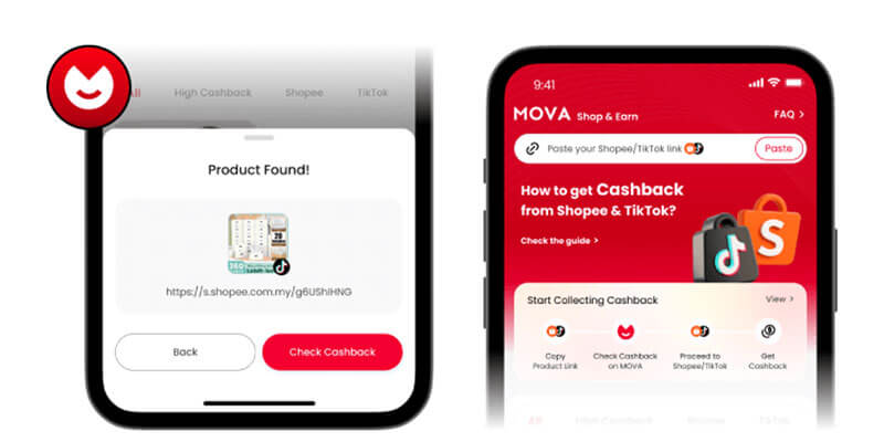 MOVA Cashback - Product Found